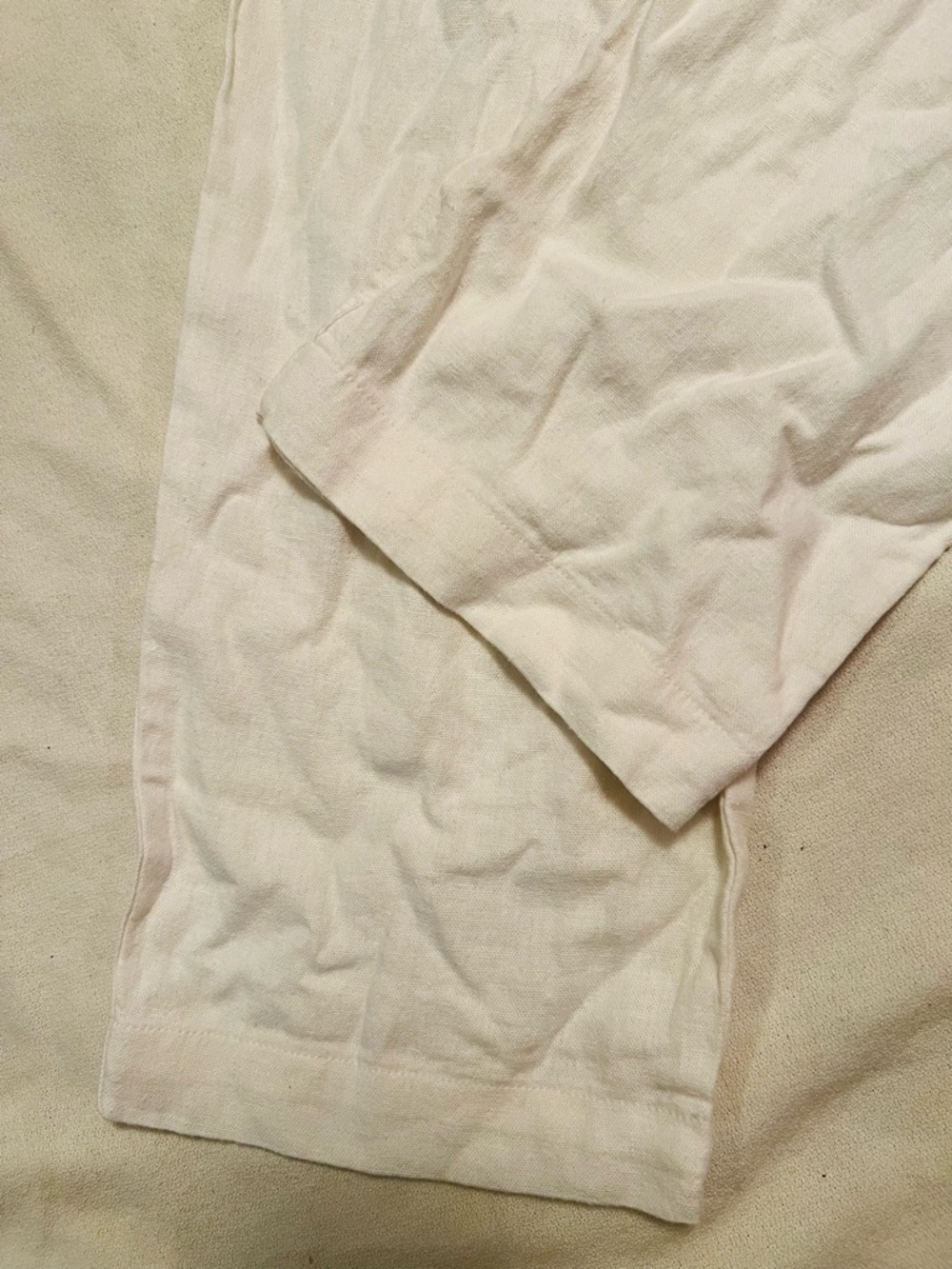 NWOT Lightweight OffWhite Drawstring Lounge Linen Blend Pants. Size Medium - Picture 4 of 13